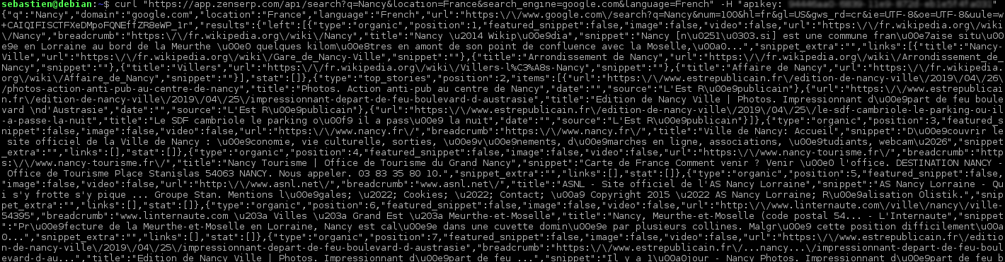 Resultats des serps