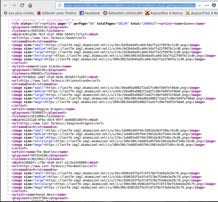 XML lastFM